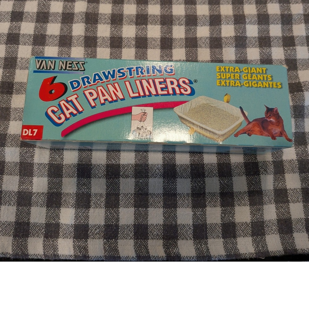 Van Ness 6 Drawstring Cat Pan Liners Extra-Giant DL7 Fits Up to 22x18 Pans‎